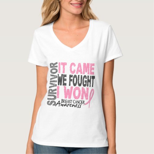 Breast Cancer Survivor It Came We Fought I Won T_Shirt