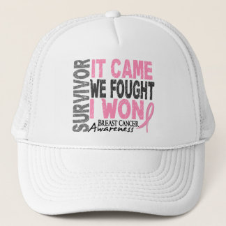Breast Cancer Survivor It Came We Fought I Won Trucker Hat