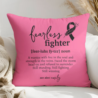 Breast Cancer Survivor Journey Pink Throw Pillow