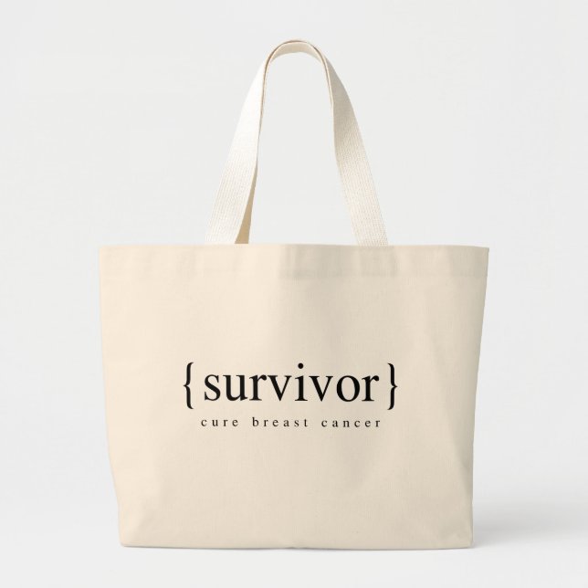 Breast Cancer Survivor Large Tote Bag (Front)