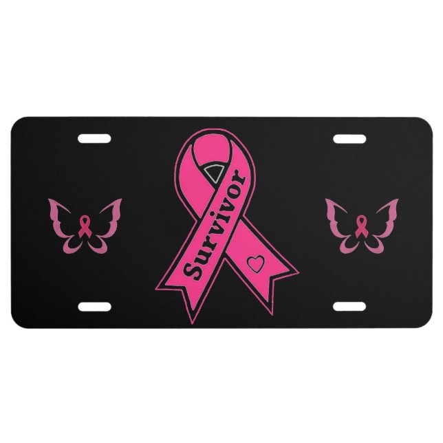 Breast Cancer Survivor License Plate (Front)