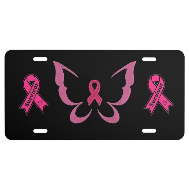 Breast Cancer Survivor License Plate (Front)
