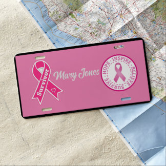 Breast Cancer Survivor  License Plate
