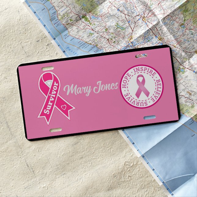 Breast Cancer Survivor  License Plate (In Situ)