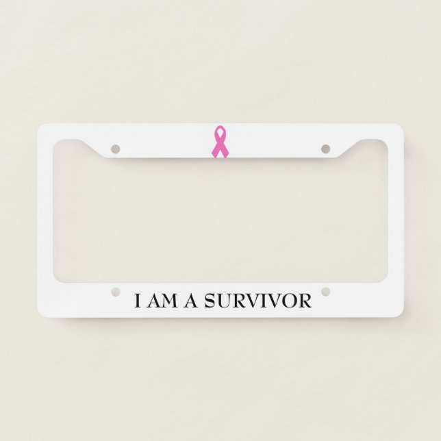 Breast Cancer Survivor License Plate Frame (Front)