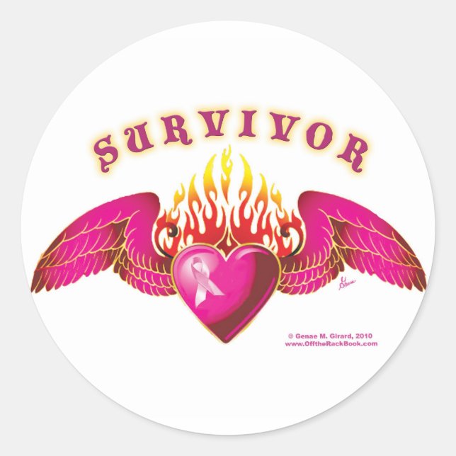 Breast Cancer Survivor Logo Classic Round Sticker (Front)