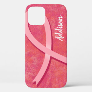 Breast Cancer Survivor Name Pink Ribbon iPhone 12 Case
