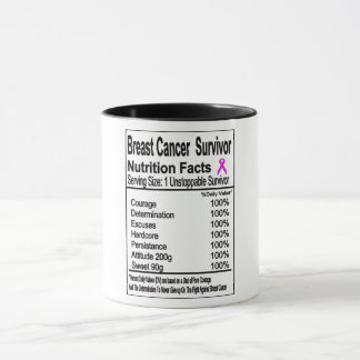 Breast Cancer Survivor Nutrition Facts Mug