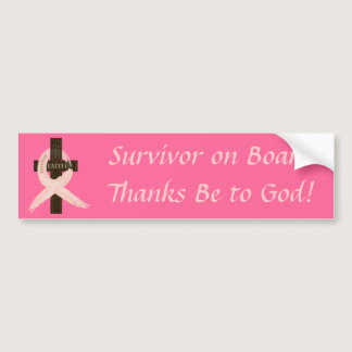 Breast Cancer Survivor On Board Bumper Sticker