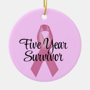 Breast Cancer Survivor Ornament Five Year