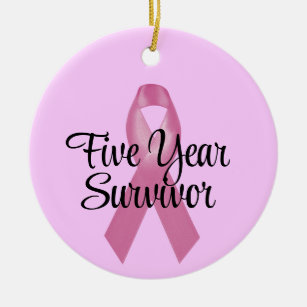 Breast Cancer Survivor Ornament Five Year