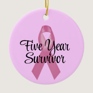 Breast Cancer Survivor Ornament Five Year