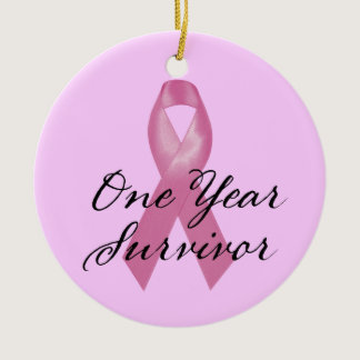 Breast Cancer Survivor Ornament One Year