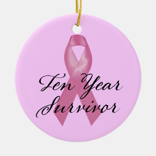 Breast Cancer Survivor Ornament Ten Year (Front)