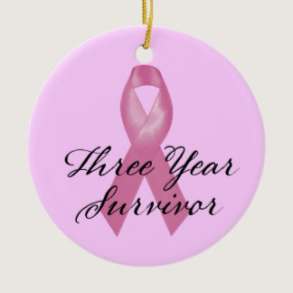 Breast Cancer Survivor Ornament Three Year