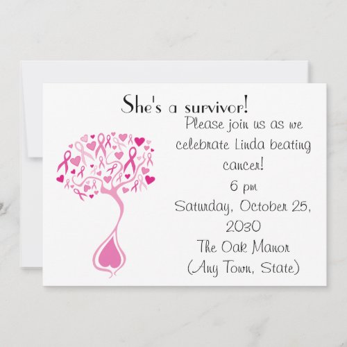 Breast Cancer Survivor PartyFundraiser Invite