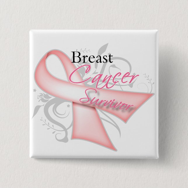 Breast Cancer Survivor Pinback Button (Front)