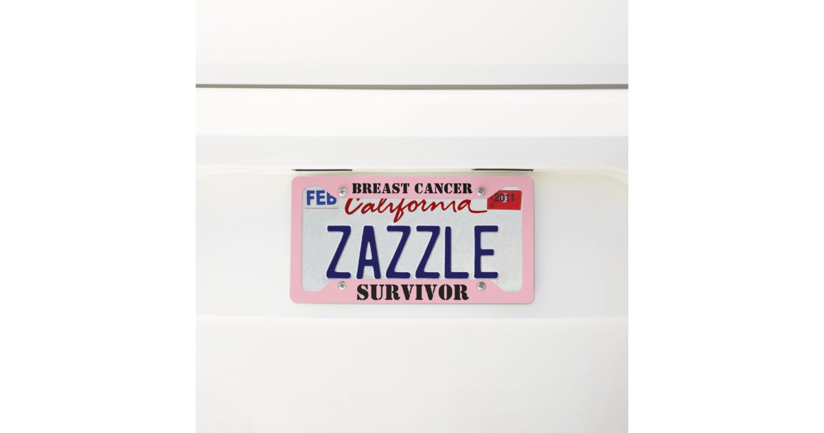 Breast Cancer Survivor Pink License Plate License Plate Frame | Zazzle.com