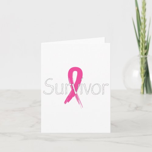 Breast Cancer Survivor Pink Ribbon Awareness Month Card