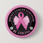 Breast Cancer Survivor – Pink Ribbon & Bow Glitter