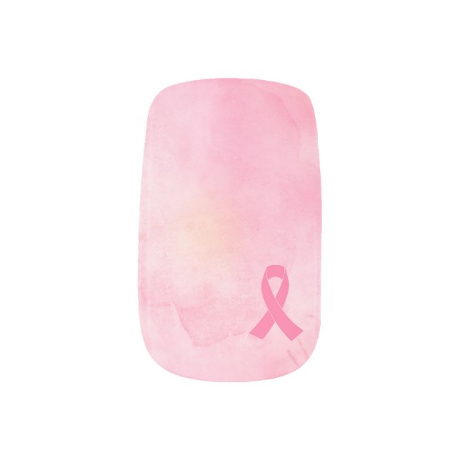 Breast Cancer Survivor Pink Ribbon Nail Decals (Left Thumb)