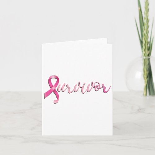 Breast Cancer Survivor Pink Ribbon Recovery  Card