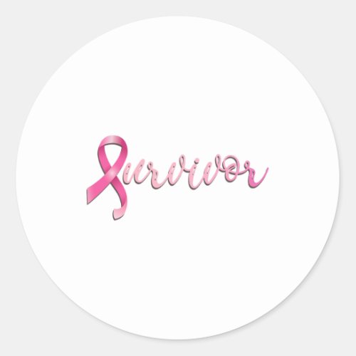 Breast Cancer Survivor Pink Ribbon Recovery  Classic Round Sticker