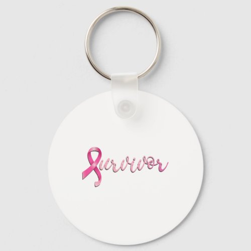 Breast Cancer Survivor Pink Ribbon Recovery  Keychain