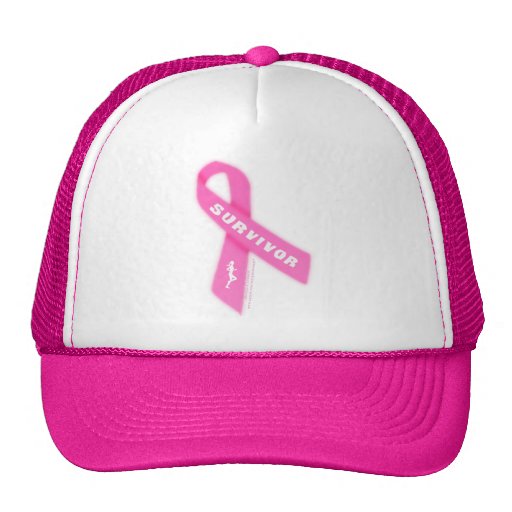 Breast Cancer Survivor Pink Ribbon Trucker Hat | Zazzle