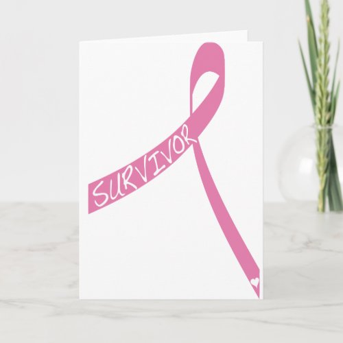 breast cancer survivor ribbon card