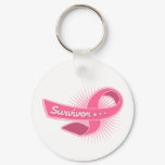 Breast Cancer Survivor Ribbon Keychain