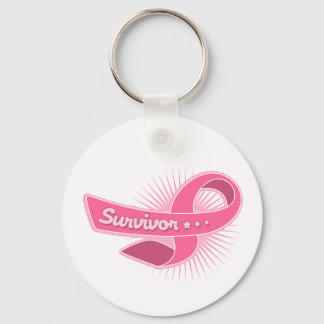 Breast Cancer Survivor Ribbon Keychain