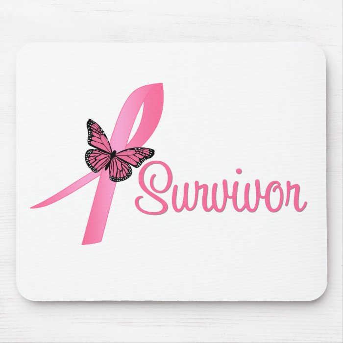 Breast Cancer Survivor Ribbon Mouse Pads