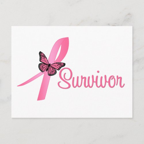 Breast Cancer Survivor Ribbon Postcard