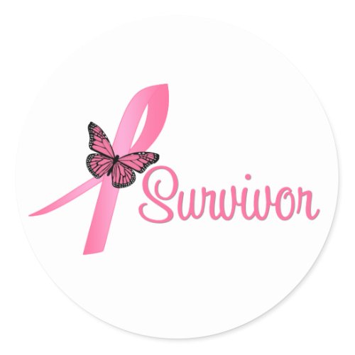 Breast Cancer Survivor Ribbon zazzle_sticker