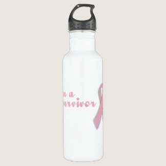 Breast Cancer Survivor Ribbon Water Bottle