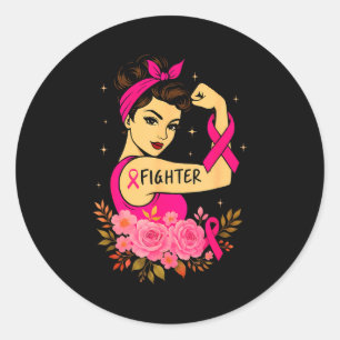 Breast Cancer Survivor Rosie Riveter Nk Awareness Classic Round Sticker