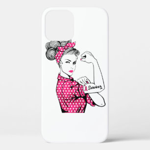 Breast Cancer Survivor Rosie Riveter Pink iPhone 12 Case