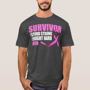 Breast Cancer Survivor s, I Stood Strong I Fought  T-Shirt