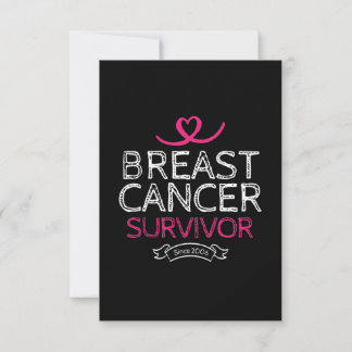 Breast Cancer Survivor Since 2006 Awareness Heart Card