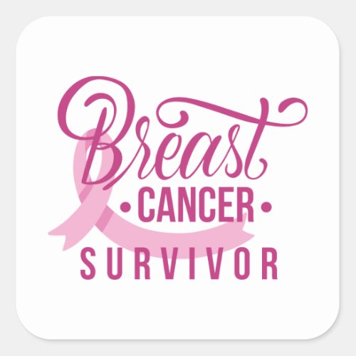 Breast Cancer Survivor Square Sticker