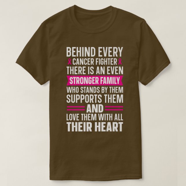 Breast Cancer Survivor  Strong Family Support  T-Shirt (Design Front)