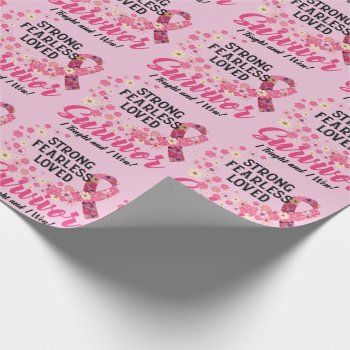 Breast Cancer Survivor Strong Fearless Loved Wrapping Paper by ne1512BLVD at Zazzle