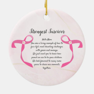 Breast Cancer Survivor Three Photo Collage Mug Ceramic Ornament