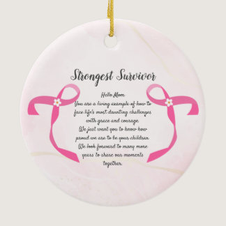 Breast Cancer Survivor Three Photo Collage Mug Ceramic Ornament