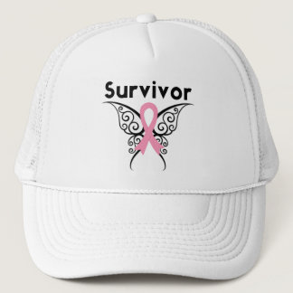 Breast Cancer Survivor Tribal Butterfly Trucker Hat