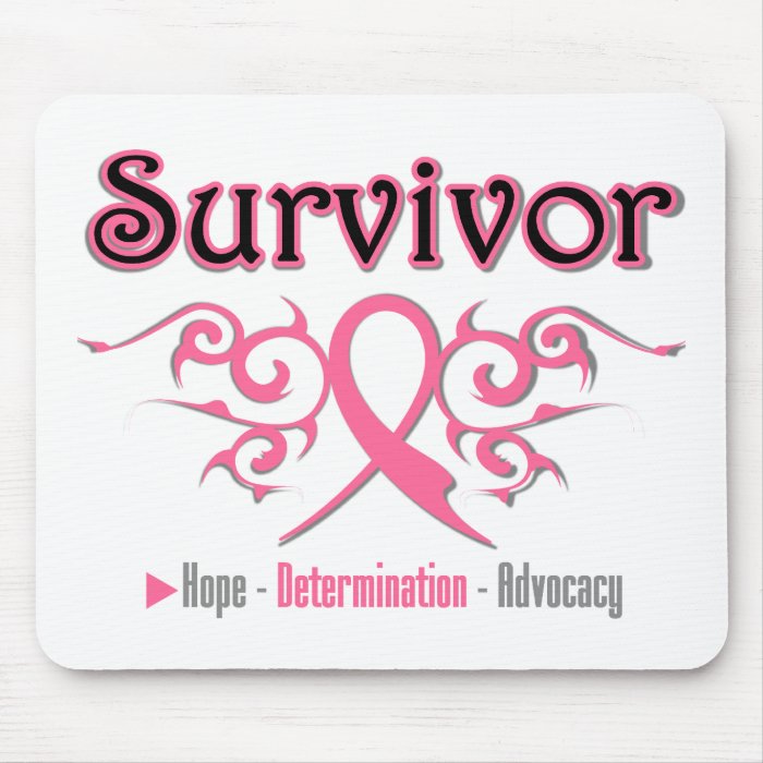 Breast Cancer Survivor Tribal Ribbon Mouse Pad