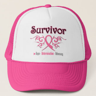 Breast Cancer Survivor Tribal Ribbon Trucker Hat
