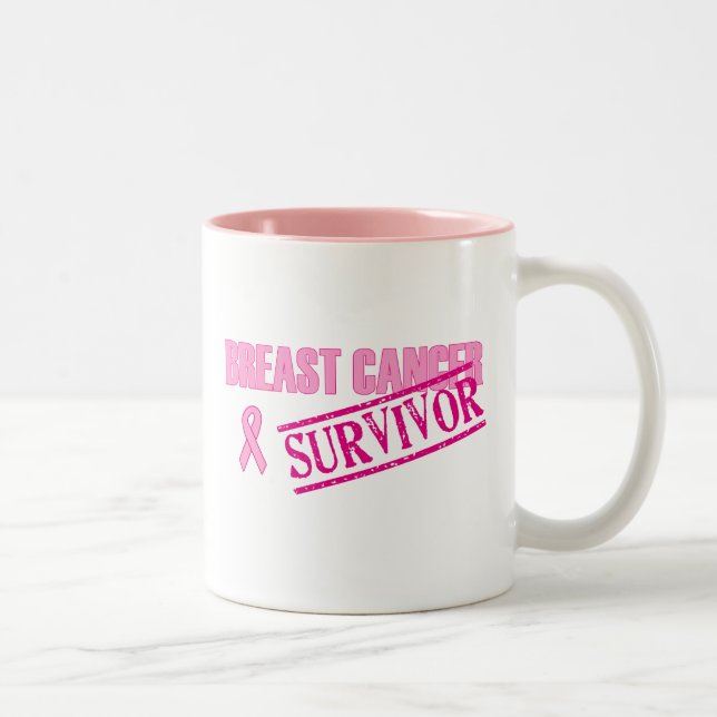 Breast Cancer Survivor Two-Tone Coffee Mug (Right)