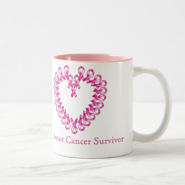 Breast Cancer Survivor Two-Tone Coffee Mug (Right)
